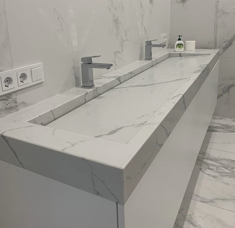 Готовое изделие. Мойка. Avant Quartz 7500 Calacatta Arras