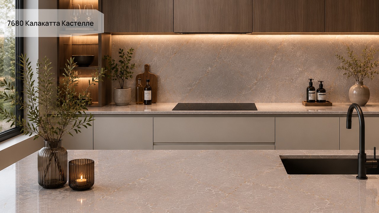 Кварцевый камень Avant Quartz 7680 Калакатта Кастелле. Фото 4