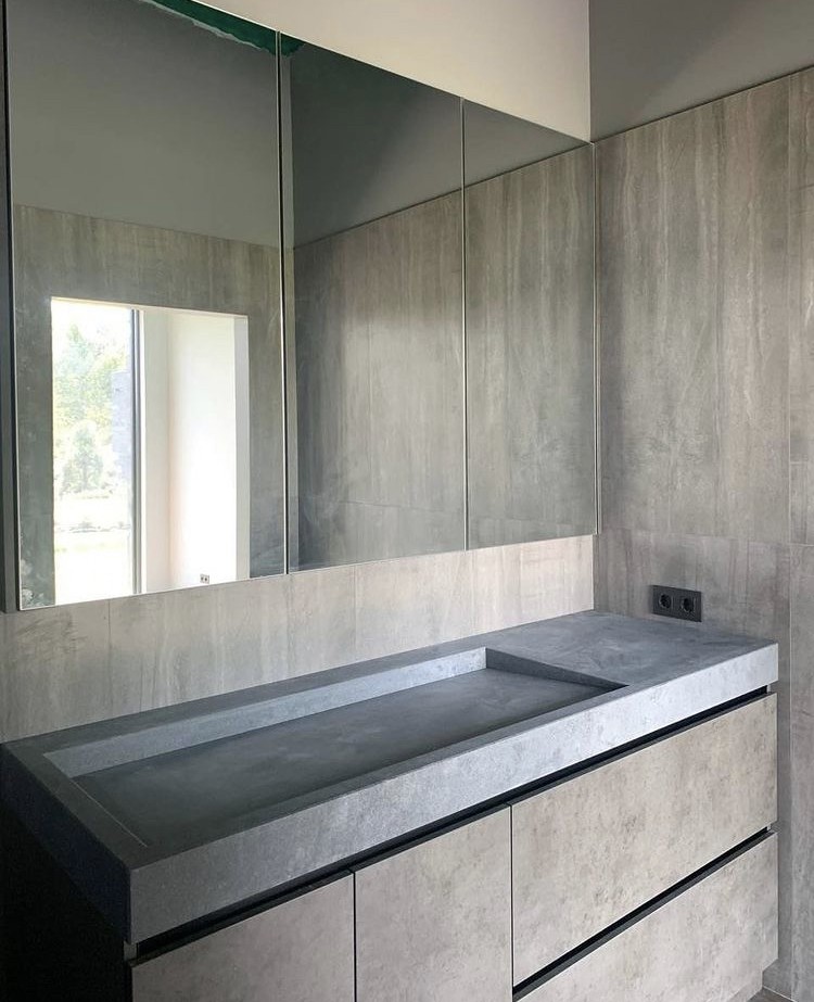 Готовое изделие. Мойка. Caesarstone 4033 Rugged Concrete. Фото 1