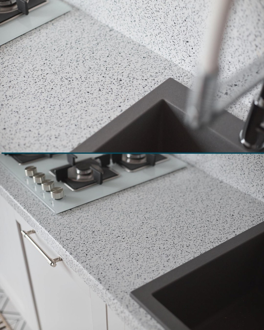 Готовое изделие. Кухня. GRANDEX J-510 Terazzo Bianco. Фото 2