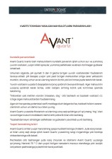 Avant Quartz. Mahsulotlarini parvarishlash bo'yicha ko'rsatmalar