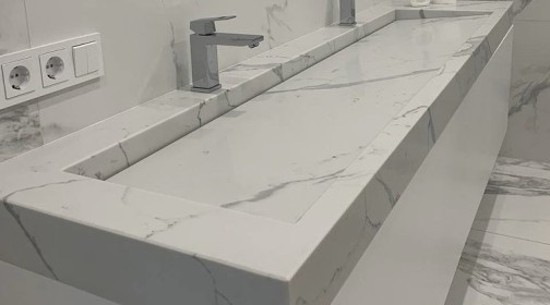 Готовое изделие. Мойка. Avant Quartz 7500 Calacatta Arras